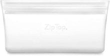 Load image into Gallery viewer, Zip Top Reusable 100% Platinum Silicone Container - Snack Bag Set of 2 - Clear