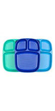 Load image into Gallery viewer, Re-Play Set of 3 Made in the USA Deep Divided Heavy Duty Dining Trays with 3 Compartments| Virtually Indestructible Eco Friendly Recycled HDPE| Outdoor, Camping, Party or Everyday Dining| True Blue