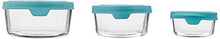 Load image into Gallery viewer, Anchor Hocking TrueSeal Round Glass Food Storage Containers with Airtight Lids, Mineral Blue, Set of 3 - United States of Made