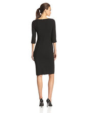 Load image into Gallery viewer, Black Halo Women's 3/4 Sleeve Bottom Slit Marisa Sheath Dress, Black, 12