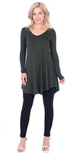 Load image into Gallery viewer, Popana Women’s Tunic Tops for Leggings Long Sleeve Shirt Plus Size Made in USA Medium Olive