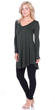 Load image into Gallery viewer, Popana Women’s Tunic Tops for Leggings Long Sleeve Shirt Plus Size Made in USA Medium Olive
