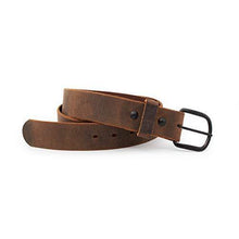 Load image into Gallery viewer, Bootlegger Leather Belt | Made in USA | Brown with Black Buckle - 36 - United States of Made