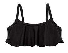 Load image into Gallery viewer, City Threads Girls' Flounce Bikini Top UPF50+ Sun Protection Toddler Bathing Suit Rash Guard for Beach Pool Swimwear, Black, 14