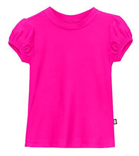 Load image into Gallery viewer, City Threads Girls' Puff Short Sleeve Rashguard Swimming Shirt Swim Top Rash Guard UPF Sun Protection for Summer Beach Pool and Play, Hot Pink, 10