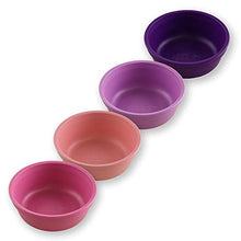 Load image into Gallery viewer, RE-PLAY Made in USA 4pk -12 oz. Bowls in Bright Pink, Blush, Purple & Amethyst | Made from Eco Friendly Heavyweight Recycled Milk Jugs - Virtually Indestructible | BPA Free | Princess+