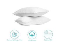 Load image into Gallery viewer, Digital Decor Set of Two 100% Cotton Hotel Down-Alternative Made in USA Pillows - Hypoallergenic & Dust Mite Resistant - Three Comfort Levels! (Queen, Gold/Medium)