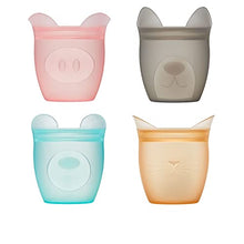 Load image into Gallery viewer, Zip Top Reusable 100% Silicone Baby + Kid Snack Containers- The only containers that stand up, stay open and zip shut! No Lids! Made in the USA - Full Set of 4