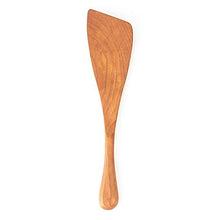 Load image into Gallery viewer, Left Handed Wooden Spatula - 12” Handmade Wood Turner, Made in the USA - Angled Wooden Fish Spatula