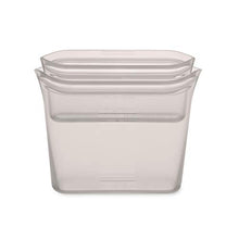 Load image into Gallery viewer, Zip Top Reusable 100% Silicone Food Storage Bags and Containers, Made in the USA - 2 Bag Set - Sandwich & Snack Bags - Gray