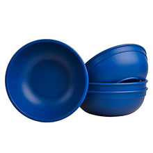 Load image into Gallery viewer, Re-Play Made in USA Recycled Products, Set of 4 (5.75" Heavy Duty Dining Bowl, Navy) Great for Outdoor, Camping, Party, Tailgating or Everyday Dining