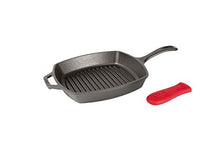 Load image into Gallery viewer, Lodge Manufacturing Company Lodge Cast Iron 10.5-inch Square Grill Pan, Black