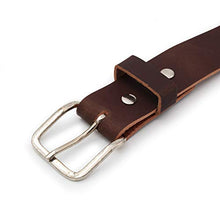 Load image into Gallery viewer, Journeyman Leather Belt | Made in USA | Brown w/Silver Buckle | Size 44