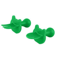 Load image into Gallery viewer, eZtotZ | Made in USA First Self Feeding Baby and Infant Utensils | Mini Spoon and Fork Training Utensil Set for BLW | Anti-Choke Baby Led Weaning Toddler Silverware | 6-12 Month + | BPA Free (Green) - United States of Made