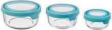 Load image into Gallery viewer, Anchor Hocking TrueSeal Round Glass Food Storage Containers with Airtight Lids, Mineral Blue, Set of 3 - United States of Made