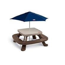 Load image into Gallery viewer, Little Tikes Fold 'n Store Picnic Table with Market Umbrella, Brown (632433M) - United States of Made