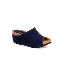 Load image into Gallery viewer, Californians Cecilia Navy Suede Wedge Slide Made in USA