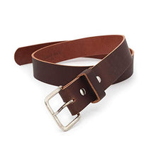 Load image into Gallery viewer, Journeyman Leather Belt | Made in USA | Brown w/Silver Buckle | Size 44