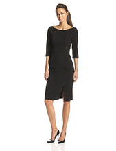 Load image into Gallery viewer, Black Halo Women's 3/4 Sleeve Bottom Slit Marisa Sheath Dress, Black, 12