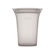 Load image into Gallery viewer, Zip Top Reusable 100% Platinum Silicone Container, Made in the USA - Large Cup - Gray