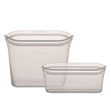 Load image into Gallery viewer, Zip Top Reusable 100% Silicone Food Storage Bags and Containers, Made in the USA - 2 Bag Set - Sandwich & Snack Bags - Gray