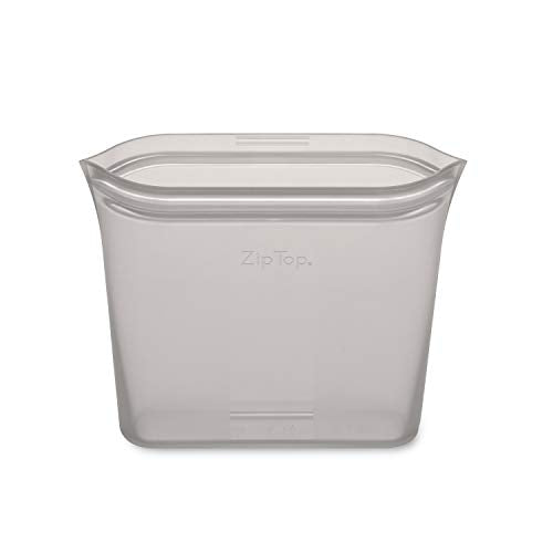 Zip Top Reusable Food Storage Container - 2 Bag Set - Gray - Made in the  USA - 100% Platinum Silicone 