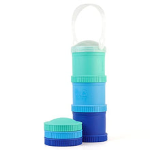 Load image into Gallery viewer, Re-Play Made in USA Stackable Food & Snack Storage Containers | 3 Storage Lids and 1 Travel Lid | Made with Eco Friendly Heavyweight Recycled Milk Jugs| Virtually Indestructible| | Aqua,Sky Blue,Navy