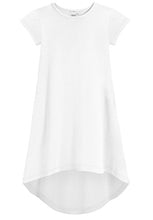 Load image into Gallery viewer, City Threads Girls Jersey Short Sleeve Hi Lo Maxi Dress Top Blouse Shirt Stylish Modern All Cotton for Sensitive Skins, White, 14