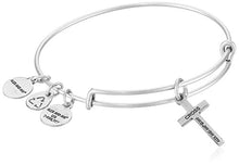 Load image into Gallery viewer, Alex and Ani Womens Cross II EWB Bangle Bracelet, Rafaelian Silver, Expandable