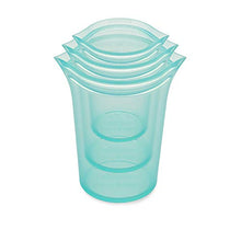 Load image into Gallery viewer, Zip Top Reusable 100% Silicone Food Storage Bags and Containers, Made in the USA - 3 Cup Set - Teal