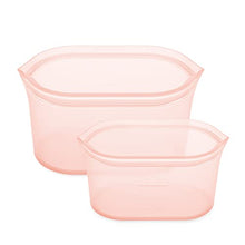 Load image into Gallery viewer, Zip Top Silicone Water-Proof Clear Makeup Bag - 2 Bag Set for Travel