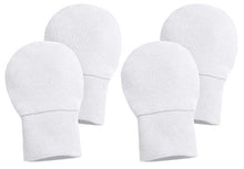 Load image into Gallery viewer, City Threads Newborn Cotton Gloves - No Scratch Mittens Safe Baby Boys Girls Teething Chemical Free, White/White, 3/6M