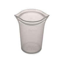 Load image into Gallery viewer, Zip Top Reusable 100% Platinum Silicone Container, Made in the USA - Large Cup - Gray