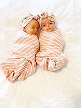 Load image into Gallery viewer, Aspen Lane Swaddle Blanket Set for Girls or Boys, 2-Piece, Made in USA (Blush Stripe) - United States of Made