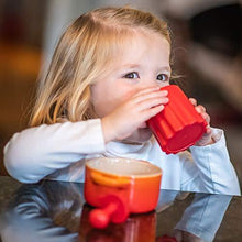 Load image into Gallery viewer, eZtotZ Tough To Tip Baby Open Cup | Made in USA | Training and Learning Tumbler Cup for toddler independent drinking | Tip resistant for Less Mess at Mealtimes | 12 Months + | BPA Free (Gray, 2 Pack) - United States of Made