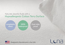 Load image into Gallery viewer, Luna Queen Size Premium Hypoallergenic Waterproof Mattress Protector - Made in The USA - Vinyl Free