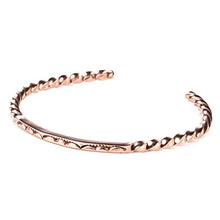 Load image into Gallery viewer, Tskies Copper Jewelry for Women Stamped Twist Bracelet Handcrafted Native American Made Jewelry