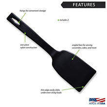 Load image into Gallery viewer, Rada Cutlery Kitchen Set Dessert Serving Spatulas-Premium Nylon Turner and Flipper-Black, 2 Pack, 7.5 Inch