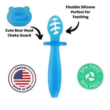 Load image into Gallery viewer, eZtotZ Little Dippers Baby/Infant Spoon | Made in USA | Soft BPA Free Silicone | Self Feeding Utensil Set Device | Great for Active Toddler Teething and Baby Led Weaning - BLW | 0+ Months (Teal) - United States of Made
