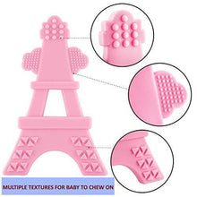Load image into Gallery viewer, eZtotZ Silicone Tower Teether Toy - Made in USA - Multi-Textured Soft Food Grade Material Great for Teething Baby and Toddler Relief - - Great baby shower registry gift - BPA Free/Freezer Safe (Pink) - United States of Made