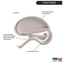 Load image into Gallery viewer, Rada Cutlery Quick Grip Chip Snack Bag Clips – Heavy Duty Food Sealer, Made in USA, 3 Pack, White