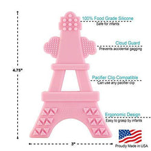 Load image into Gallery viewer, eZtotZ Silicone Tower Teether Toy - Made in USA - Multi-Textured Soft Food Grade Material Great for Teething Baby and Toddler Relief - - Great baby shower registry gift - BPA Free/Freezer Safe (Pink) - United States of Made