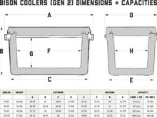Load image into Gallery viewer, BISON COOLERS Medium 50 Quart Rotomolded Cooler Box for Beer, Liquid or Lunch | Long Lasting Ice Chest with Hard Shell, Lid and Liner | Includes 5 Year Warranty | Made in The USA