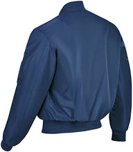 Load image into Gallery viewer, Valley Apparel LLC Made in USA Men's MA-1 Nylon Flight Jacket, Replica Blue (True Navy), XS