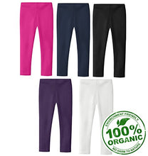 Load image into Gallery viewer, City Threads Big Girls' Organic Cotton Leggings Solid for School Uniform Under Skirts and Dresses SPD Sensory Friendly for Sensitive Skin,Plum, 7