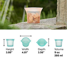 Load image into Gallery viewer, Zip Top Reusable 100% Silicone Food Storage Bag and Container, Made in the USA - Short Cup - Gray