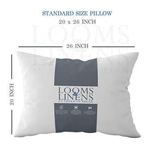Load image into Gallery viewer, Looms & Linens Hotel Luxury Sleeping Pillows 20x26-2-Pack Standard Size Bed Pillow Set - Down Alternative Hypoallergenic Pillows - USA-Made Cool Comfortable Sleep Back, Stomach, Side Sleeper Pillows - United States of Made