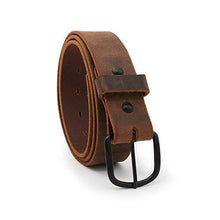 Load image into Gallery viewer, Bootlegger Leather Belt | Made in USA | Brown with Black Buckle - 36 - United States of Made
