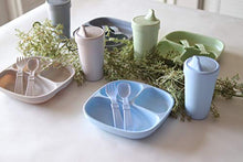 Load image into Gallery viewer, Re-Play 4pk - 7.37" Divided Plates with Deep Sides for Baby, Toddler & Child Feeding in Ice Blue, Leaf, Sand & Grey | BPA Free | Made in USA from Eco Friendly Recycled Milk Jugs | (ECO 4pk)