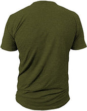 Load image into Gallery viewer, This We'll Defend - Distressed American Flag - Made of USA - Mens 52/48 Premium T-Shirt, Olive Heather (2X-Large)